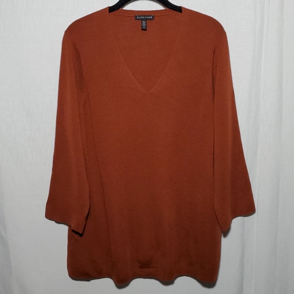 Eileen Fisher Sweaters - Eileen Fisher Plunged V Neck Merino Wool Sweater